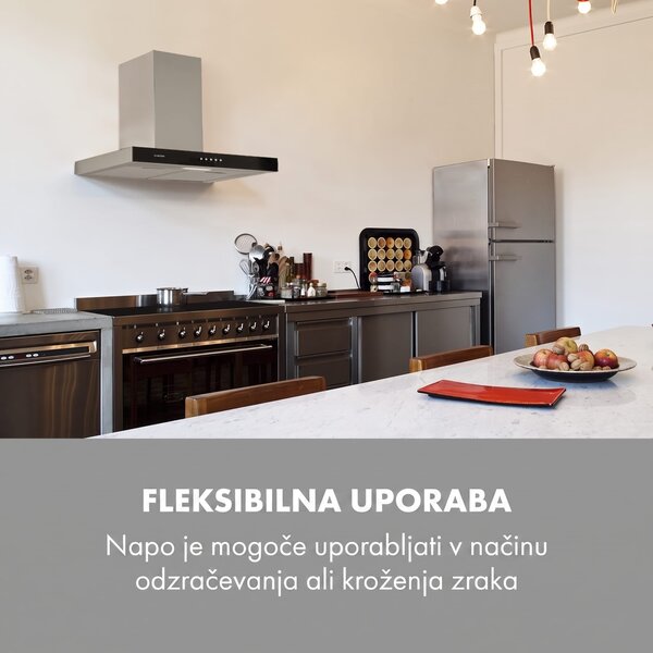 Klarstein Darya, kuhinjska napa, 60 cm, 310 m³/h, nerjaveče jeklo, srebrna barva