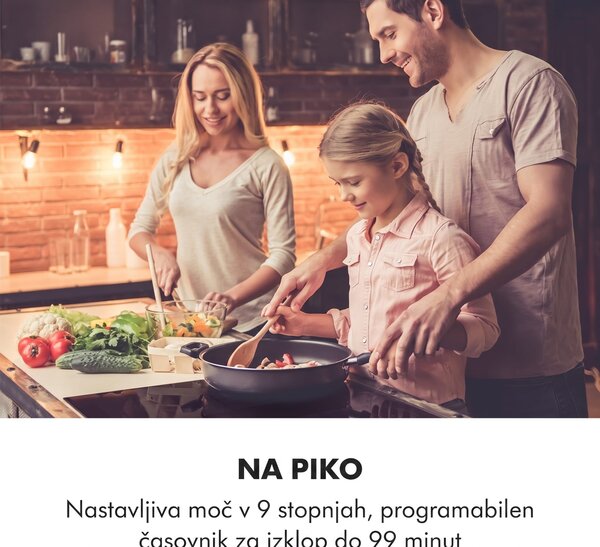 Klarstein Delicatessa 3, indukcijska kuhalna plošča, 3 plošče, 5800 W, steklokeramika, črna
