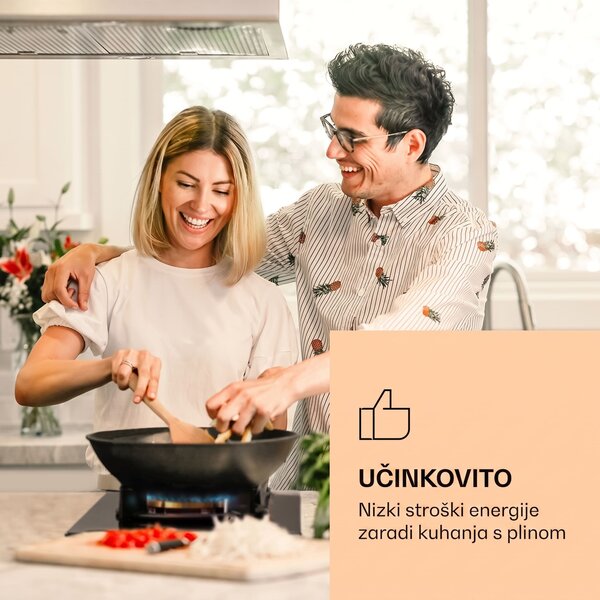 Klarstein Goldflame, plinska kuhalna plošča, 1 vok gorilnik, steklokeramika