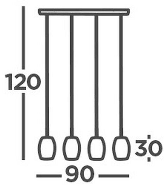 VISEČA SVETILKA Laser 90/120/15 cm E27