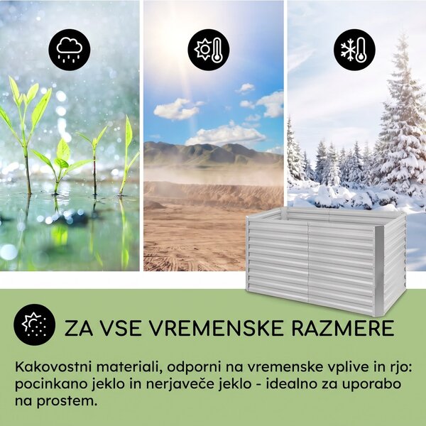 Blumfeldt Blum High Grow Straight, visoka greda, 200 x 90 x 100 cm, 1800 l, jeklo