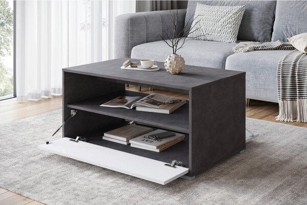 KLUBSKA MIZA, 90/45/55 cm antracit, bela