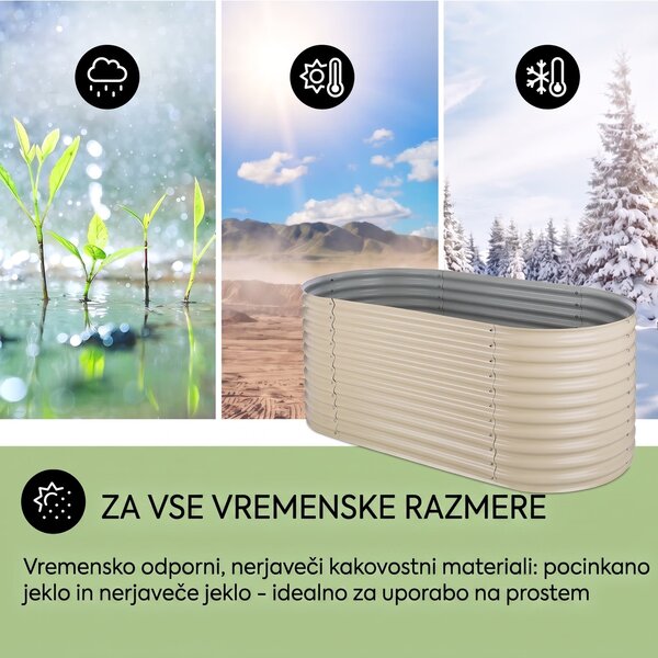 Blumfeldt High Grow , Bež, 2 m , Dvignjena greda, Cinkiran aluminij