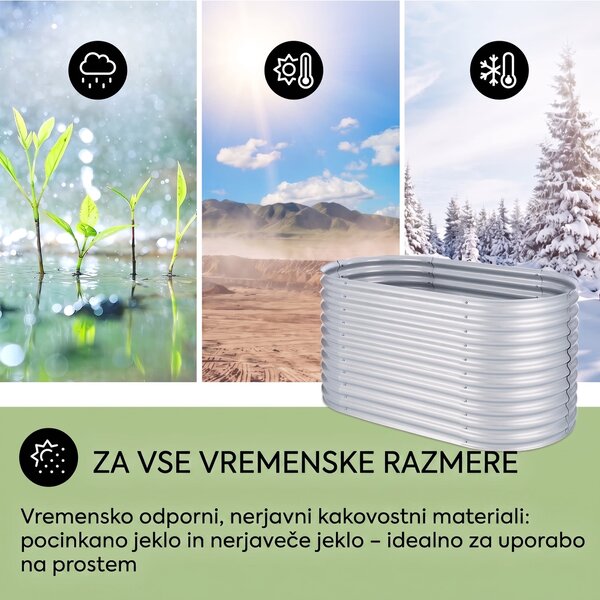 Blumfeldt High Grow , Srebrn, 1,6 m , Dvignjena greda, Cinkiran aluminij