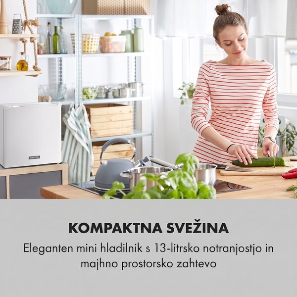 Klarstein Secret Cool, mini hladilnik, mini bar, 13 l, energijski razred G, 0d, bela