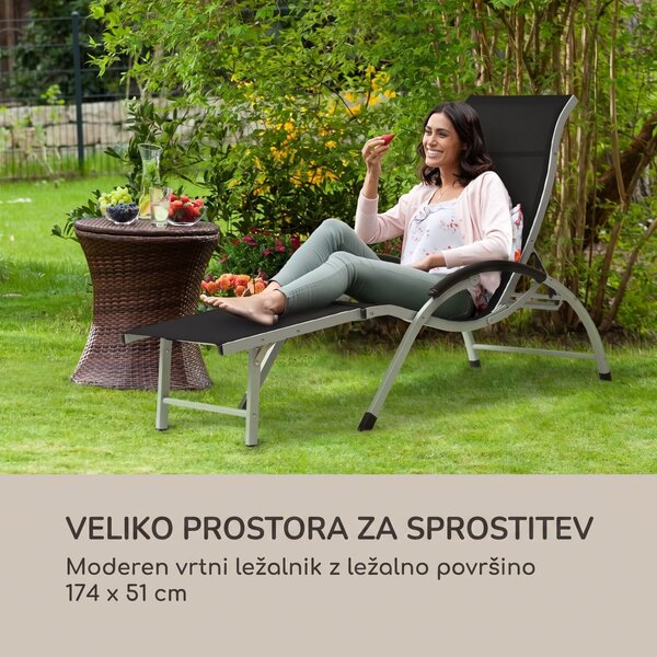 Blumfeldt Sunnyvale, ležalnik z naslonom za noge, aluminij, 4 nivoji