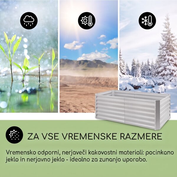 Blumfeldt High Grow Straight, visoka greda, 200 x 60 x 100 cm, 1200 l, jeklo
