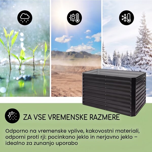 Blumfeldt High Grow Straight, visoka greda, 200 x 90 x 100 cm, 1800 l, jeklo