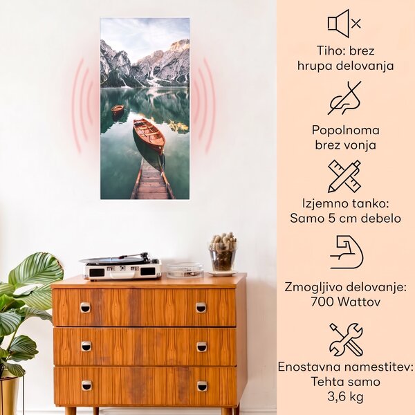 Klarstein Wonderwall Air Art Smart, infrardeči grelec, navpično morje, 60 x 120 cm, 700 W