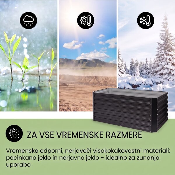 Blumfeldt High Grow Straight, visoka greda, 120 x 60 x 60 cm, 432 l, jeklo