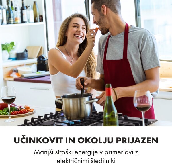 Klarstein Ignito 4 Zonen, plinska kuhalna plošča, 4 Sabaf gorilniki, plemenito jeklo, srebrna