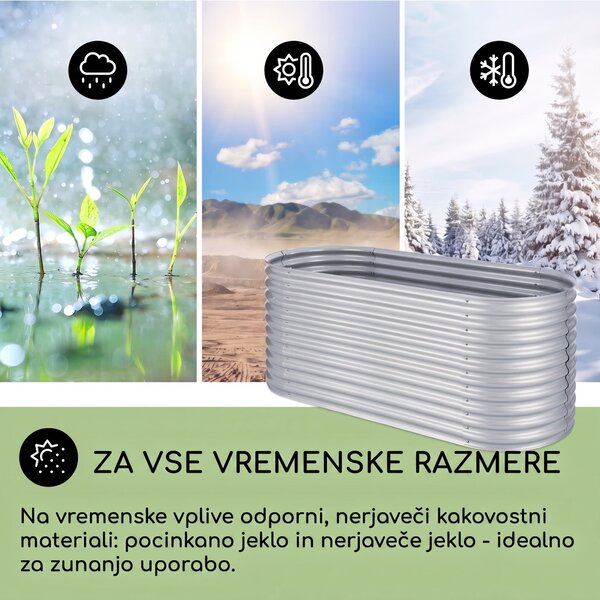 Blumfeldt High Grow dvignjena greda za vrt 2,0 m, cink-aluminij s srebrno prevleko