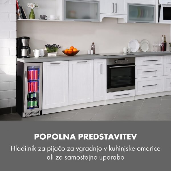 Klarstein Beerlager 56, hladilnik za pijačo, 56 l, 20 steklenic, energijski razred G, nerjaveče jeklo, črna