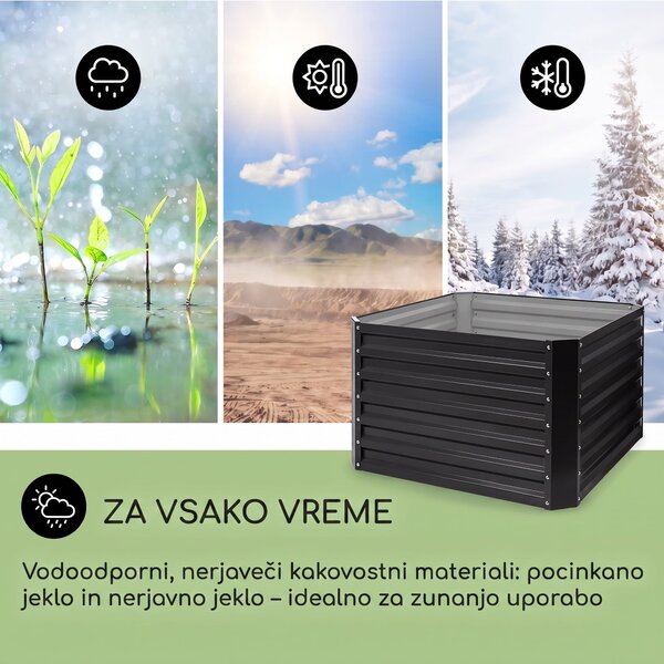 Blumfeldt Blum High Grow Straight, visoka greda, 100 x 60 x 100 cm, 600 l, jeklo