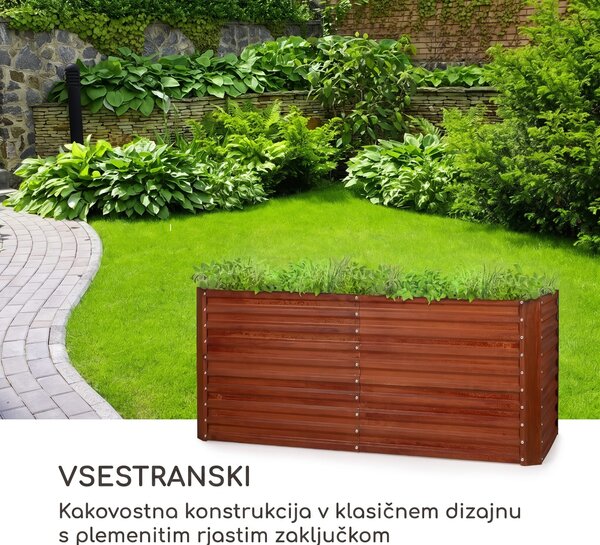 Blumfeldt Rust Grow, dvignjena cvetlična gredica, vrtna cvetlična gredica, pocinkana pločevina, zarjavel videz