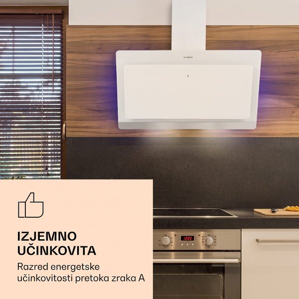 Klarstein Kuhinjska napa Aurora Eco 90 550 m³/h 90 cm Dimniška napa Osvetlitev EEC A+