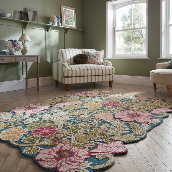 Ročno tkana volnena preproga 120x170 cm Daphne Shaped Floral – Flair Rugs