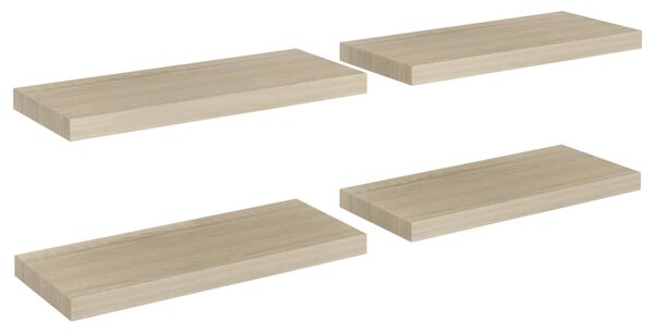 VidaXL Stenske police 4 kosi barva hrasta 60x23,5x3,8 cm MDF