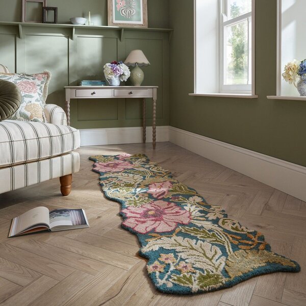 Ročno tkan volnen tekač 60x230 cm Daphne Shaped Floral – Flair Rugs