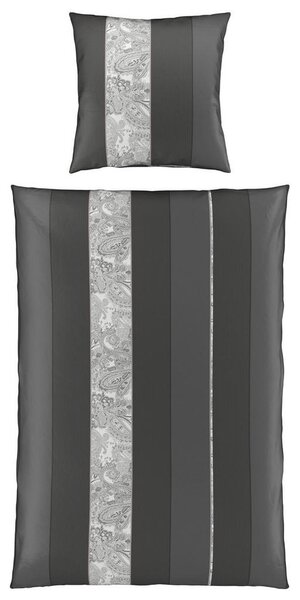 POSTELJNINA ORNAMENT 140/200 cm saten antracit