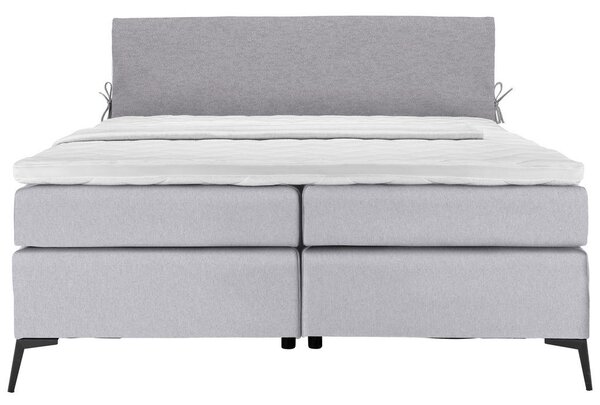 POSTELJA BOXSPRING 140 cm x 200 cm , tekstil siva, svetlo siva