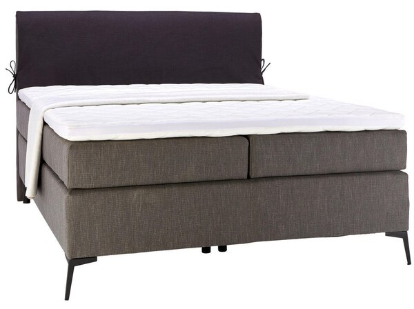 POSTELJA BOXSPRING 120 cm x 200 cm , tekstil antracit, črna