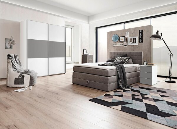 POSTELJA BOXSPRING 120 cm x 200 cm , tekstil antracit