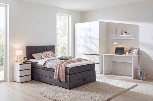 POSTELJA BOXSPRING 120 cm x 200 cm , tekstil antracit
