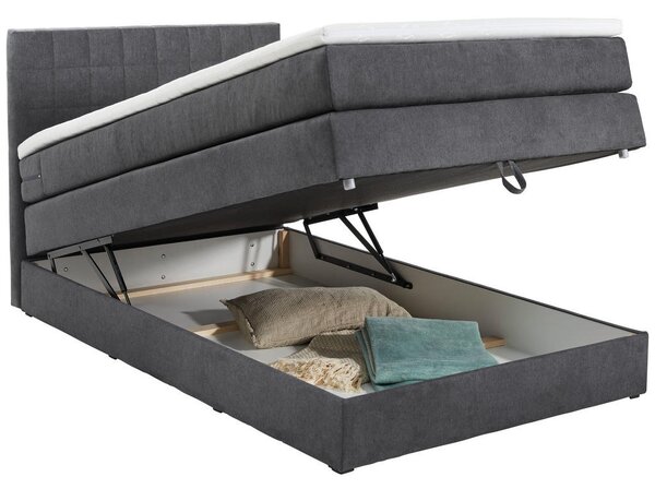 POSTELJA BOXSPRING 120 cm x 200 cm , tekstil antracit