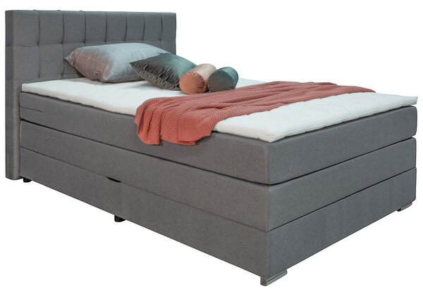 POSTELJA BOXSPRING x , leseni material, tekstil, les siva