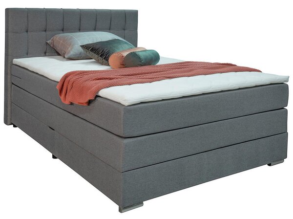 POSTELJA BOXSPRING x , leseni material, tekstil, les siva