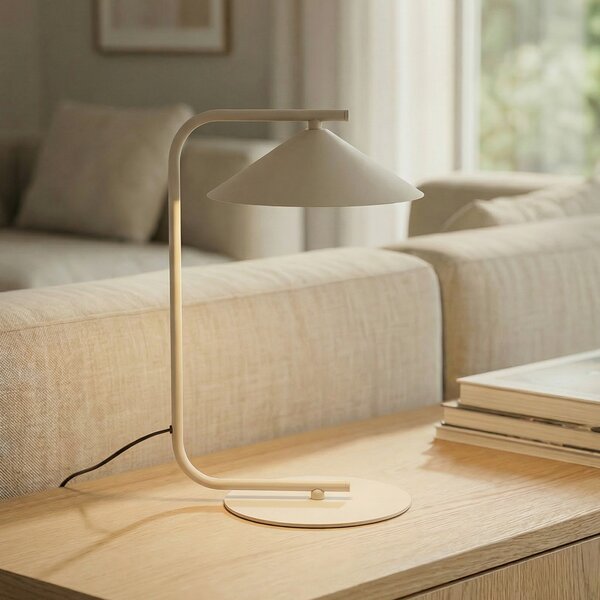 TK Lighting Namizna svetilka Lume, krem, kovina, višina 42 cm, Bež, spalnica, Kovina