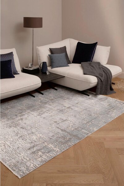 TKANA PREPROGA Faded Cornflower 140/200 cm tkano srebrne barve