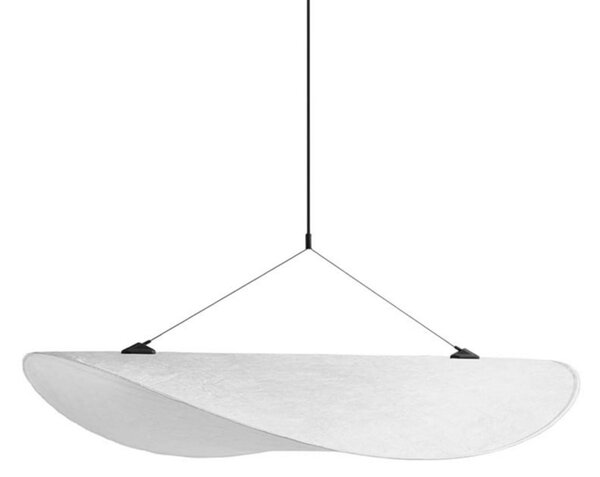 New Works LED-visoka svetilka Tense, premer 55 cm, bela, z možnostjo zatemnitve, zatemnjen, Bela, Dnevna soba / jedilnica, Tkanine / tekstil, Skandinavski