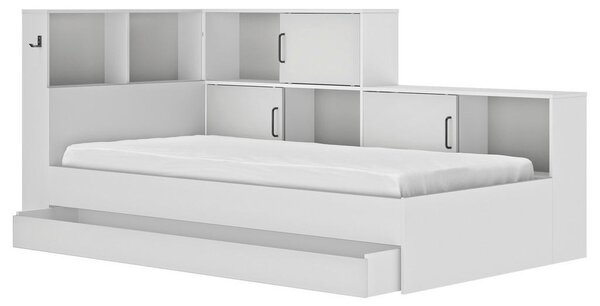 POSTELJA S PREDALOM 90 cm x 200 cm , bela