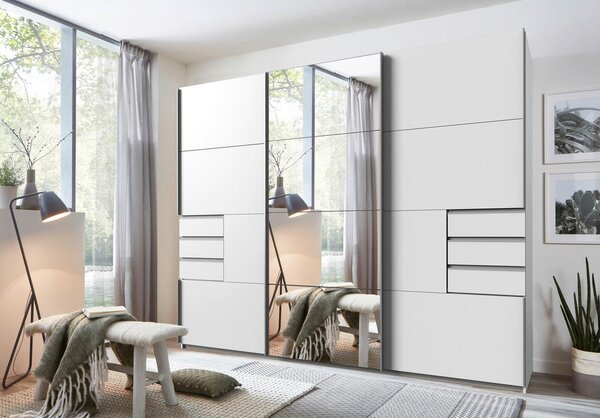 OMARA Z DRSNIMI VRATI, prozorno, bela, barve aluminija