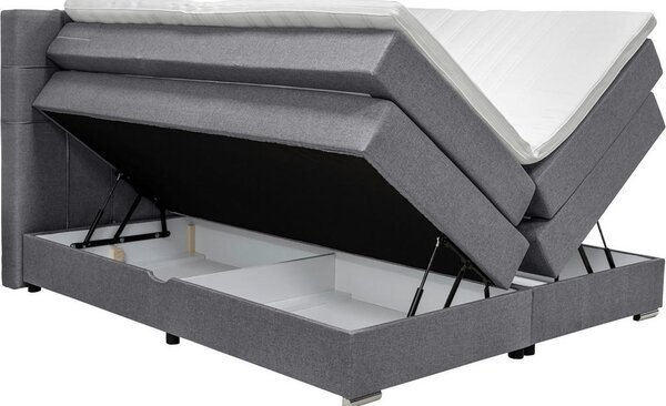 POSTELJA BOXSPRING 180 cm x 200 cm , tekstil siva