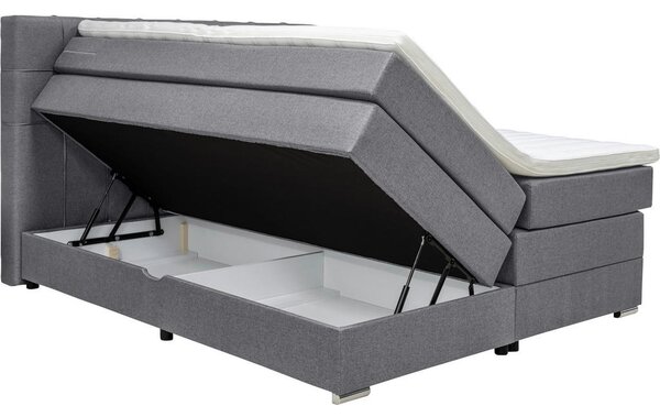 POSTELJA BOXSPRING 180 cm x 200 cm , tekstil siva