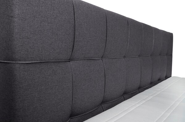 POSTELJA BOXSPRING 180 cm x 200 cm , tekstil temno siva