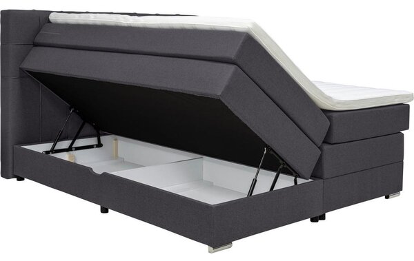 POSTELJA BOXSPRING 180 cm x 200 cm , tekstil temno siva