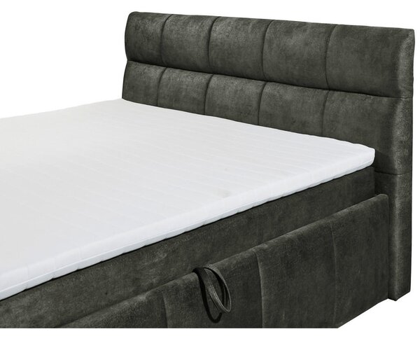 POSTELJA Z VZMETNICO 180 cm x 200 cm , tekstil temno zelena