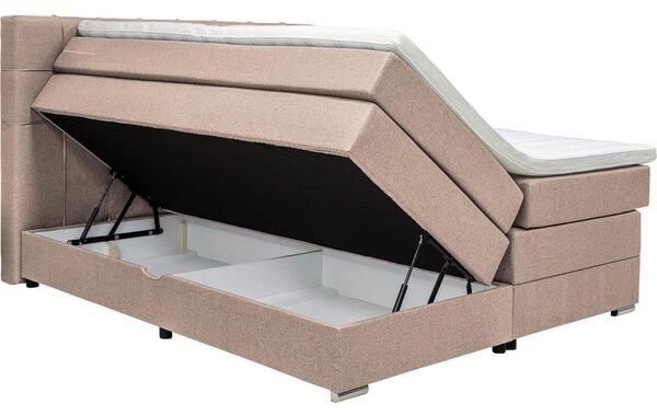 POSTELJA BOXSPRING 180 cm x 200 cm , tekstil svetlo rjava