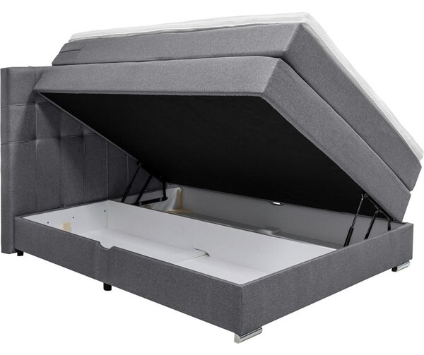 POSTELJA BOXSPRING 140 cm x 200 cm , tekstil siva