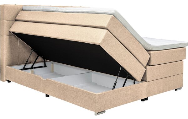 POSTELJA BOXSPRING 160 cm x 200 cm , tekstil bež