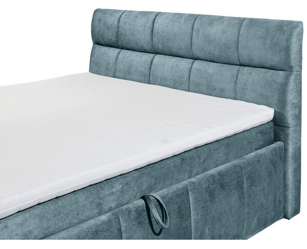 POSTELJA Z VZMETNICO 180 cm x 200 cm , tekstil modra