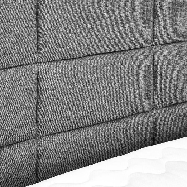 POSTELJA BOXSPRING 100 cm x 200 cm , tekstil siva