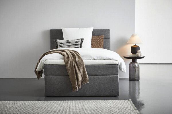 POSTELJA BOXSPRING 100 cm x 200 cm , tekstil siva