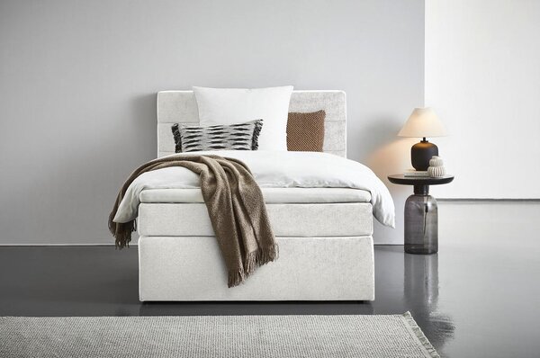 POSTELJA BOXSPRING 100 cm x 200 cm , tekstil sivobela