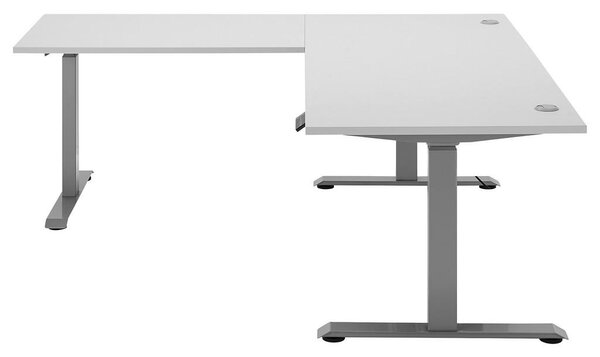 KOTNA PISALNA MIZA leseni material bela, barve aluminija