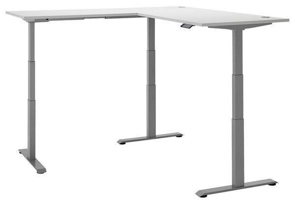 KOTNA PISALNA MIZA leseni material bela, barve aluminija